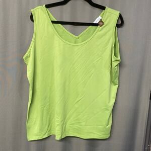 Clear Sky Women's Tank Sleeveless Blouse Plus Size 32X Green (b23)